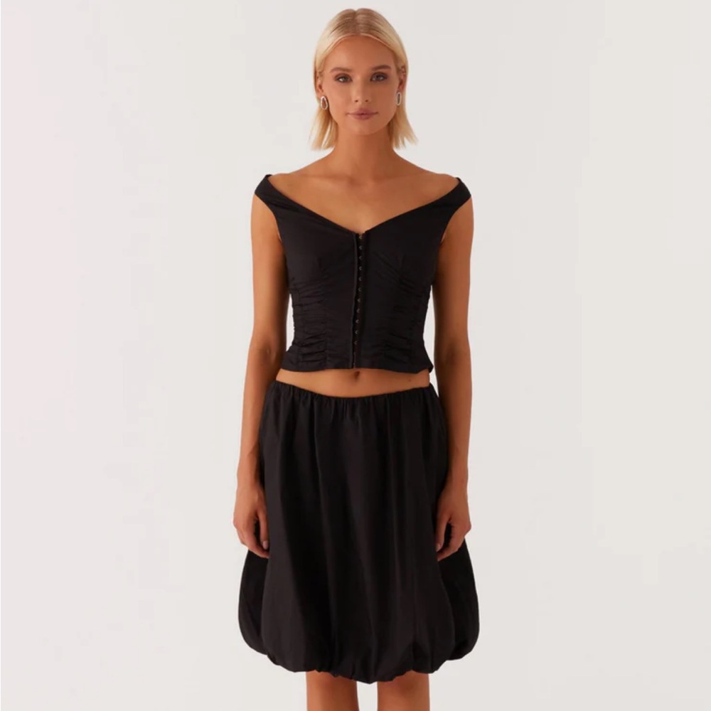 Peppermayo Black Bubble Skirt Set Knee-Length